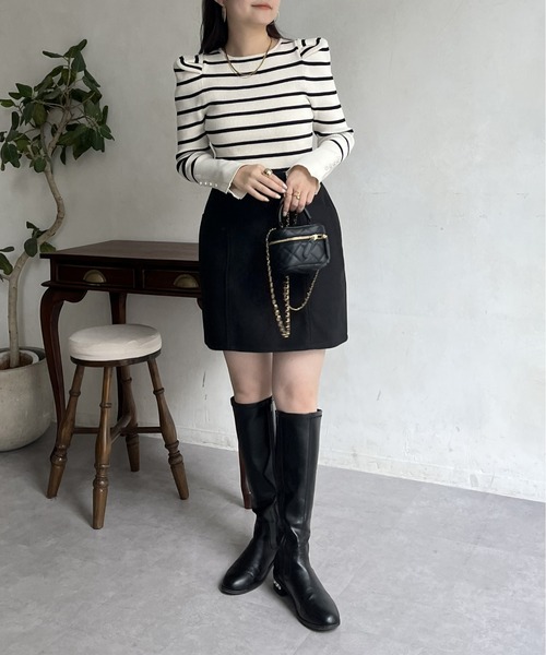 prose verse（プロズヴェール）の「パフスリーブ袖スリットパールニット（ニット/セーター・レディース・ブラック/オフホワイト/グレー/ホワイト系その他・MEDIUM）」の12枚目の写真