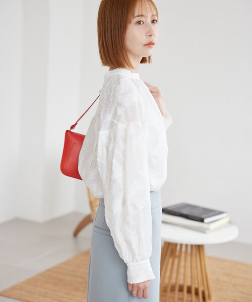 SLOBE IENA（スローブイエナ）の「2WAYカットジャガードブラウス 