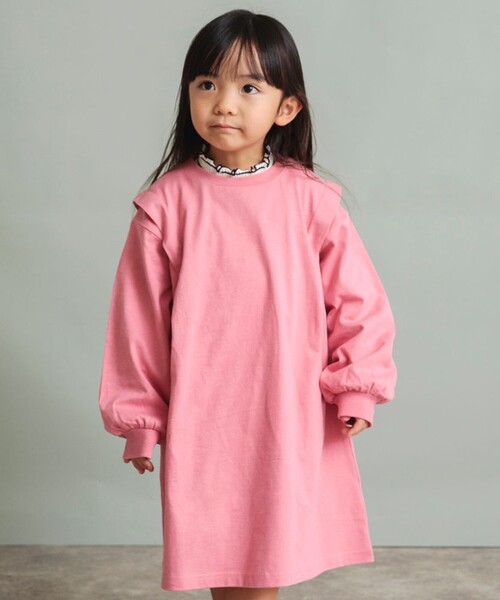 DRC branshes（ディーアールシーブランシェス）の「【WEB限定/DRC/お肌に嬉しい綿100％】肩タック長袖ワンピース（ワンピース・キッズ・ブルーグレー/ブラック/フューシャピンク/チャコールグレー/ブラウン・120/150/100/140/110/130）」の5枚目の写真
