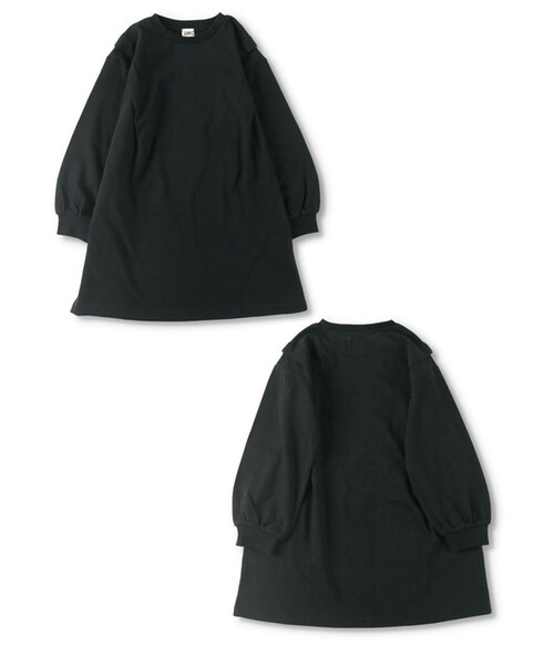 DRC branshes（ディーアールシーブランシェス）の「【WEB限定/DRC/お肌に嬉しい綿100％】肩タック長袖ワンピース（ワンピース・キッズ・ブルーグレー/ブラック/フューシャピンク/チャコールグレー/ブラウン・120/150/100/140/110/130）」の6枚目の写真