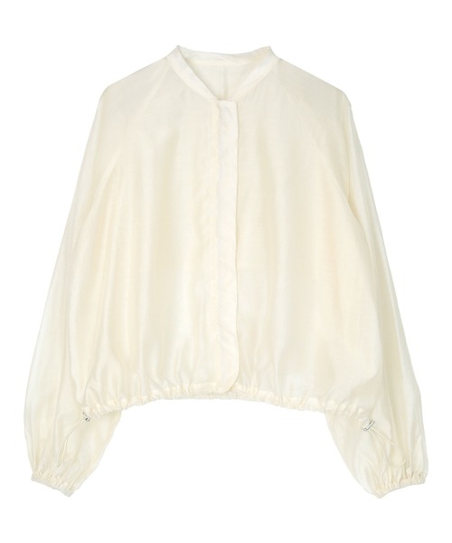 UR'S（ユアーズ）の「ドローストリングシアーブルゾン（ブルゾン・レディース・ネイビー/ブラック/アイボリー/ブラウン・S/M/L）」の7枚目の写真