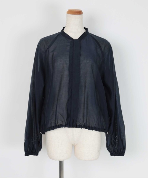 UR'S（ユアーズ）の「ドローストリングシアーブルゾン（ブルゾン・レディース・ネイビー/ブラック/アイボリー/ブラウン・S/M/L）」の10枚目の写真