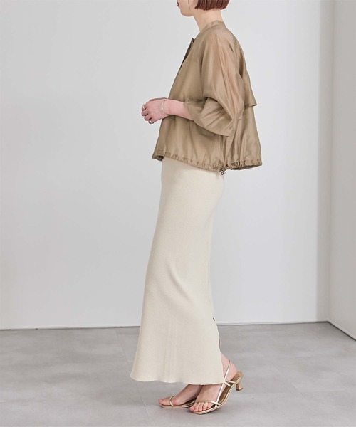 UR'S（ユアーズ）の「ドローストリングシアーブルゾン（ブルゾン・レディース・ネイビー/ブラック/アイボリー/ブラウン・S/M/L）」の20枚目の写真