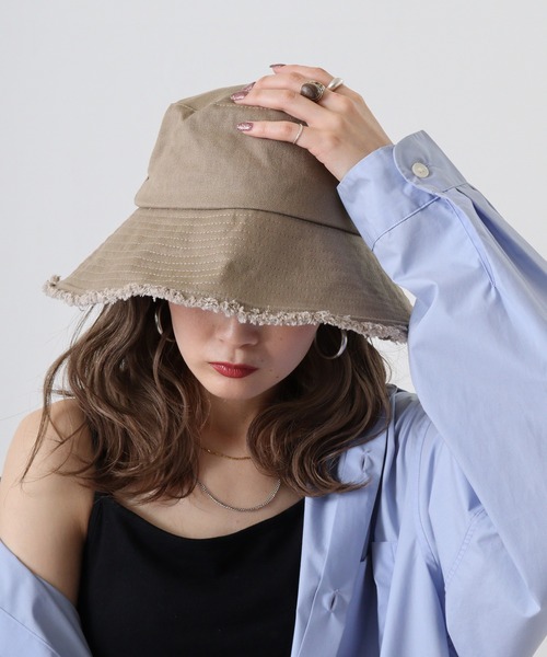 FUNALIVE（ファンアライブ）の「PAGE ONE ＵＶキャンバスフリンジハット（ハット・レディース・グレイッシュベージュ/ミント/イエロー/キナリ/ブラック・FREE）」の9枚目の写真