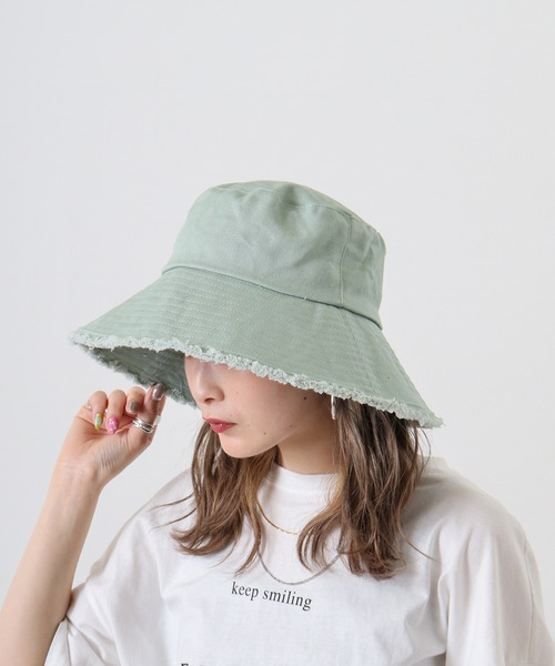 FUNALIVE（ファンアライブ）の「PAGE ONE ＵＶキャンバスフリンジハット（ハット・レディース・グレイッシュベージュ/ミント/イエロー/キナリ/ブラック・FREE）」の10枚目の写真