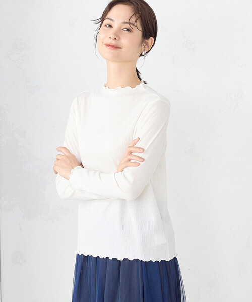COMME CA ISM（コムサイズム）の「ボトルネック　カットソー（Tシャツ/カットソー・レディース・ブラック/グレイッシュベージュ/ホワイト・LARGE/MEDIUM）」の17枚目の写真