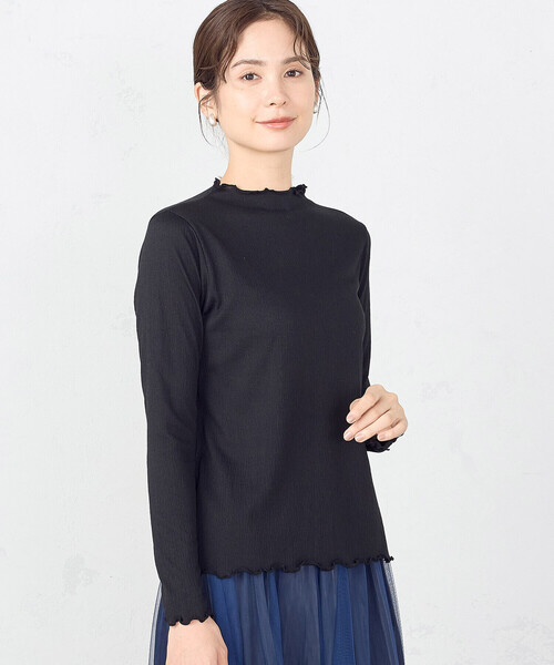 COMME CA ISM（コムサイズム）の「ボトルネック　カットソー（Tシャツ/カットソー・レディース・ブラック/グレイッシュベージュ/ホワイト・LARGE/MEDIUM）」の15枚目の写真