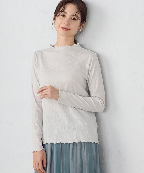 COMME CA ISM（コムサイズム）の「ボトルネック　カットソー（Tシャツ/カットソー・レディース・ブラック/グレイッシュベージュ/ホワイト・LARGE/MEDIUM）」の13枚目の写真