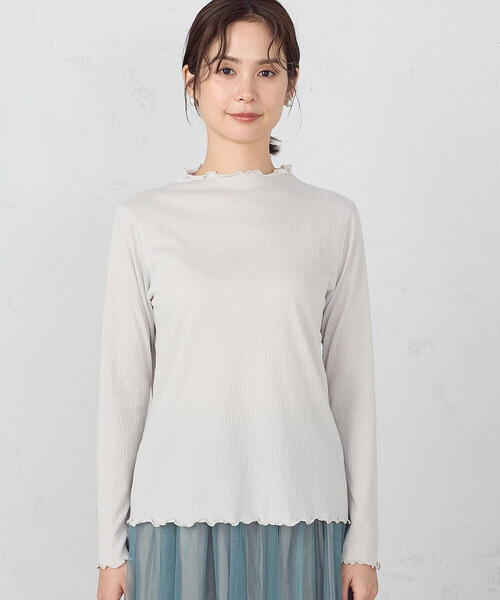 COMME CA ISM（コムサイズム）の「ボトルネック　カットソー（Tシャツ/カットソー・レディース・ブラック/グレイッシュベージュ/ホワイト・LARGE/MEDIUM）」の12枚目の写真