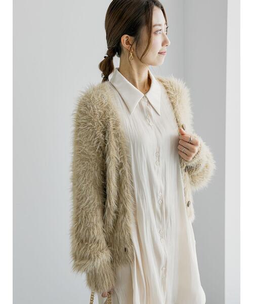 Te chichi（テチチ）の「シャギーカーディガン（カーディガン/ボレロ・レディース・ベージュ/モカ/シルバーグレー・F）」の3枚目の写真