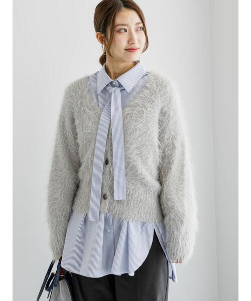 Te chichi（テチチ）の「シャギーカーディガン（カーディガン/ボレロ・レディース・ベージュ/モカ/シルバーグレー・F）」の2枚目の写真