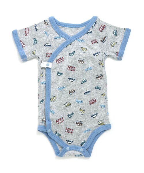 apres les cours（アプレレクール）の「ベビー半袖フライスグレコ肌着（肌着・キッズ・グレー/アイボリー/サーモンピンク/ベージュ/ミント・80/70）」の3枚目の写真