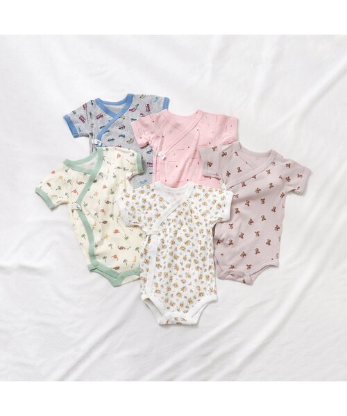 apres les cours（アプレレクール）の「ベビー半袖フライスグレコ肌着（肌着・キッズ・グレー/アイボリー/サーモンピンク/ベージュ/ミント・80/70）」の6枚目の写真