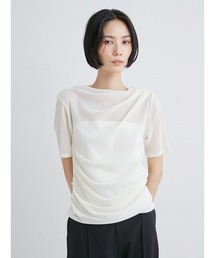 MIESROHE | ｗａｓｈフロッキーチュール半袖ＴＯＰＳ(Tシャツ/カットソー)