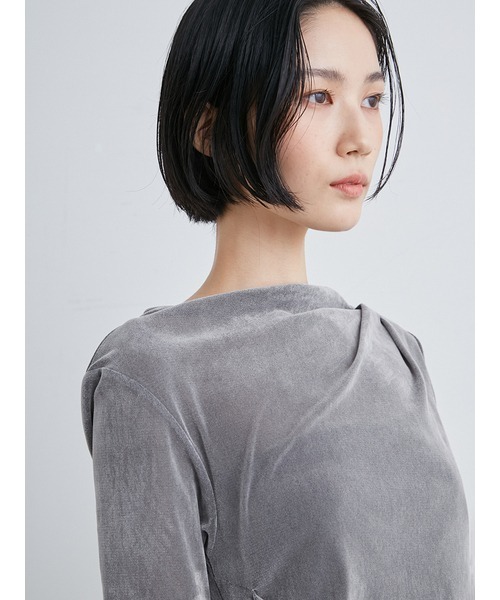 MIESROHE（ミースロエ）の「フロッキーチュール半袖トップス【ウォッシャブル】（Tシャツ/カットソー・レディース・ドット/ホワイト/ブルー/グレー・FREE）」の15枚目の写真