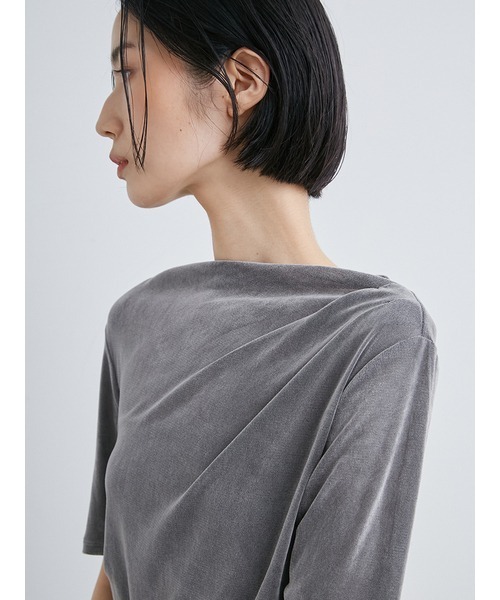 MIESROHE（ミースロエ）の「フロッキーチュール半袖トップス【ウォッシャブル】（Tシャツ/カットソー・レディース・ドット/ホワイト/ブルー/グレー・FREE）」の17枚目の写真