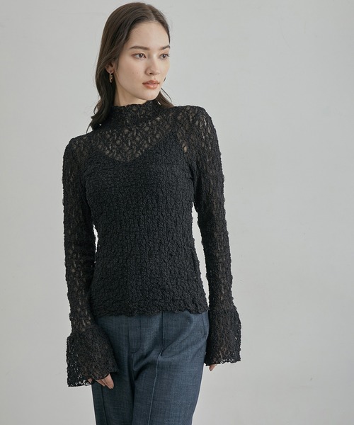 ROPE'（ロペ）の「袖ギャザーレースカットソー（ニット/セーター・レディース・オフホワイト/ブラック・FREE）」の9枚目の写真