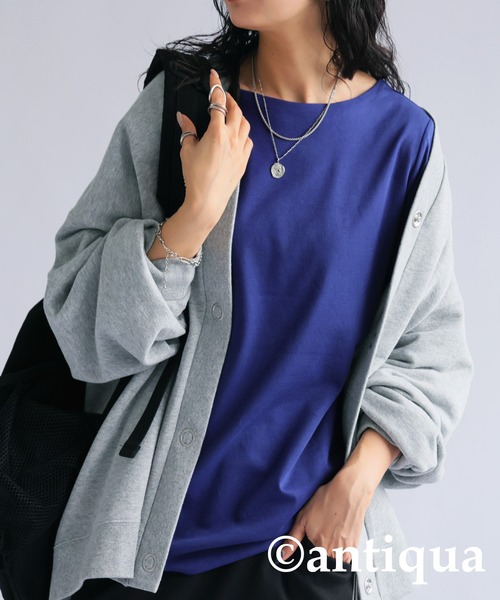 セール】綿100％ スムースボートネックT（Tシャツ/カットソー