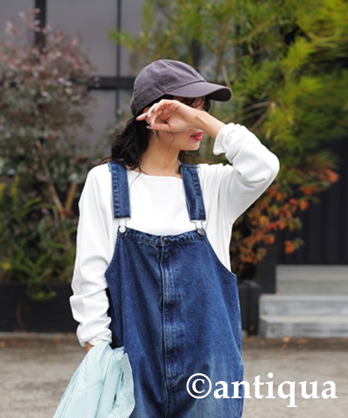 antiqua（アンティカ）の「綿100％ スムースボートネックT（Tシャツ/カットソー・レディース・スミクロ/オフホワイト/カーキ/ブラック/ネイビー・L/M/XL）」の11枚目の写真