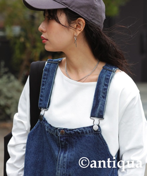 antiqua（アンティカ）の「綿100％ スムースボートネックT（Tシャツ/カットソー・レディース・スミクロ/オフホワイト/カーキ/ブラック/ネイビー・L/M/XL）」の12枚目の写真