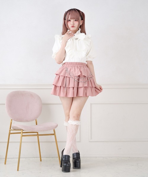 Pal elfy(パルエルフィー)の「2連チェーン付きティアードスカート(スカート・レディース・ピンク/ブラック系その他/ブラック・フリー)」の16枚目の写真