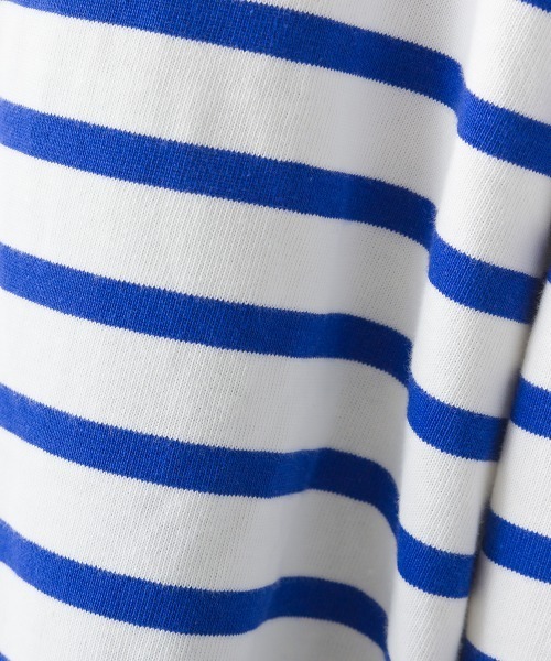 OMNES（オムネス）の「10番単ボーダー裾ラウンド長袖Tシャツ（Tシャツ/カットソー・レディース・ベージュ系その他/ホワイト系その他3/ホワイト系その他/ホワイト×ブルー/ホワイト×ブラック/ホワイト系その他2/ピンク系その他・FREE）」の8枚目の写真