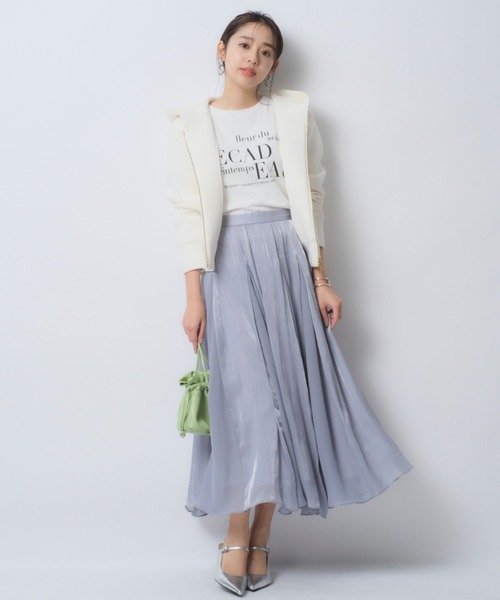 JUSGLITTY（ジャスグリッティー）の「スパークシフォンマチフレアスカート（スカート・レディース・ブルーグレー/ベージュ系その他・0/2/1）」の10枚目の写真