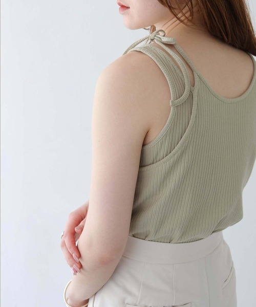 CLEIO(クレイオ)の「【CLEIO】前後2WAYアシンメトリータンクトップ(Tシャツ/カットソー・レディース・ホワイト/ブラック/ライトオリーブ・FREE)」の20枚目の写真