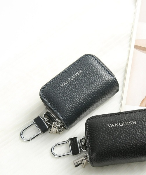 VANQUISH（ヴァンキッシュ）の「【VANQUISH/ヴァンキッシュ　本革スマートキーケース 車 ダブルファスナー ダブル ポケット キーチェーン ファスナー カラビナ ギフト（キーケース/キーアクセサリー・メンズ・ネイビー/ブラック/ダークグリーン・FREE）」の19枚目の写真