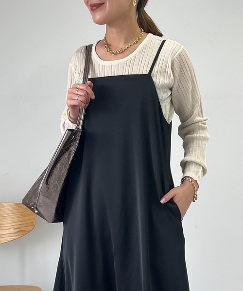 un dix cors（アンディコール）の「ランダムテレコシンプルニット（ニット/セーター・レディース・グリーン系その他/オフホワイト/ブラック・FREE）」の8枚目の写真