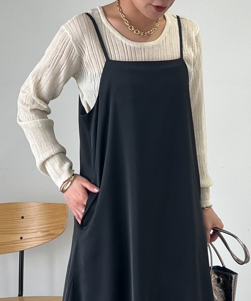 un dix cors（アンディコール）の「ランダムテレコシンプルニット（ニット/セーター・レディース・グリーン系その他/オフホワイト/ブラック・FREE）」の9枚目の写真