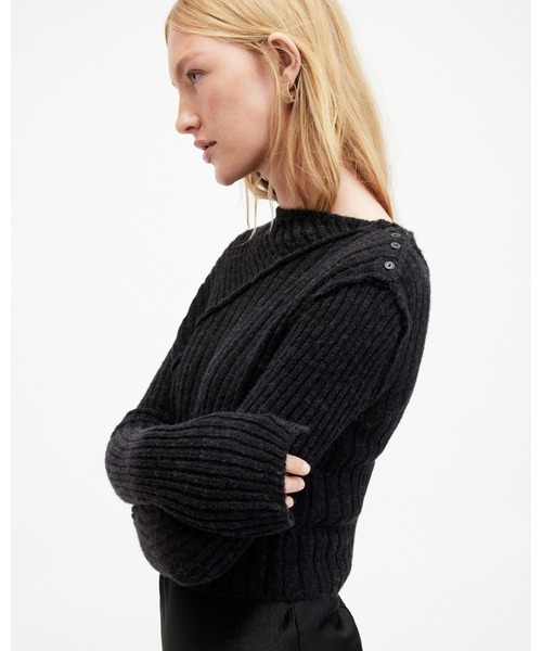 ALLSAINTS(オールセインツ)の「AMOS 2-IN-1 SATIN MAXI DRESS | AMOS 2-IN-1 サテン マキシ ドレス・ワンピース(ワンピース・レディース・ブラック・XS/S/M/L)」の7枚目の写真
