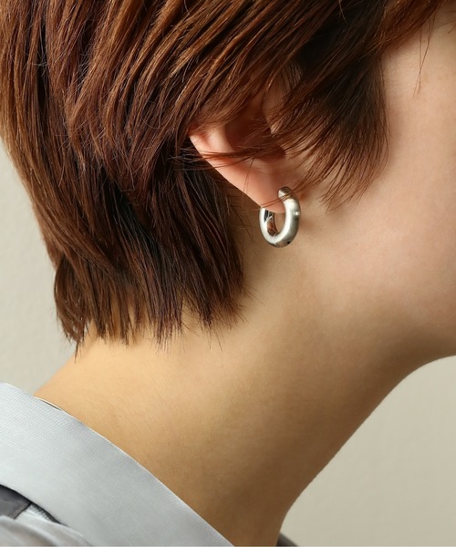 金属アレルギー対応 マットボリュームフープピアス 20mm