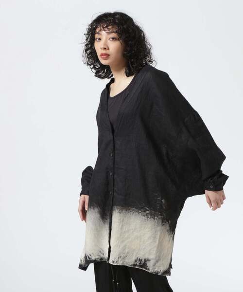 KMRii（ケムリ）の「KMRii/ケムリ/Discharged Linen Kimono Shirt（シャツ/ブラウス・レディース・ブラック・1）」の2枚目の写真
