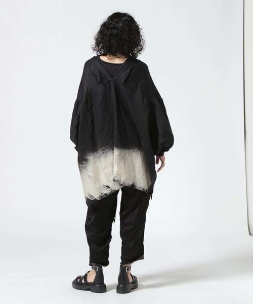 KMRii（ケムリ）の「KMRii/ケムリ/Discharged Linen Kimono Shirt（シャツ/ブラウス・レディース・ブラック・1）」の3枚目の写真