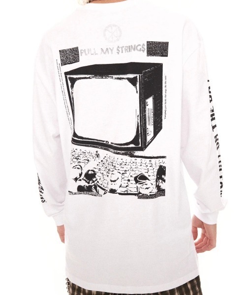 Basic Pleasure Mode(ベーシックプレジャーモード)の「ストリートファッション Y2Kファッション Basic Pleasure Mode ベーシックプレジャーモード DEAD KENNEDYS LICENSE L/S TEE 長袖トップス 長袖Tシャツ プリントTシャツ ロンT オーバーサイズ(Tシャツ/カットソー・メンズ・ホワイト・L/M)」の9枚目の写真