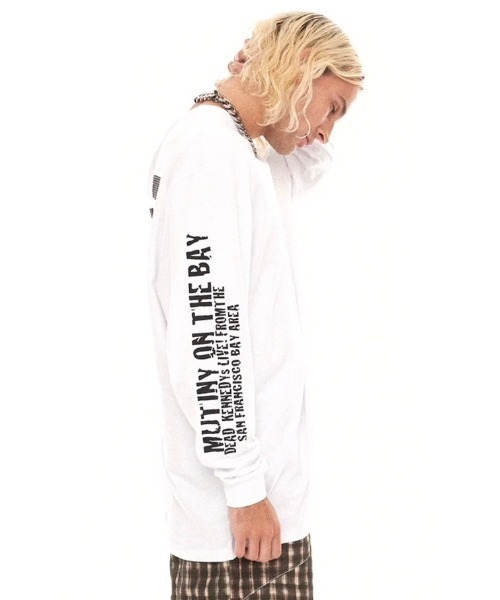 Basic Pleasure Mode(ベーシックプレジャーモード)の「ストリートファッション Y2Kファッション Basic Pleasure Mode ベーシックプレジャーモード DEAD KENNEDYS LICENSE L/S TEE 長袖トップス 長袖Tシャツ プリントTシャツ ロンT オーバーサイズ(Tシャツ/カットソー・メンズ・ホワイト・L/M)」の6枚目の写真