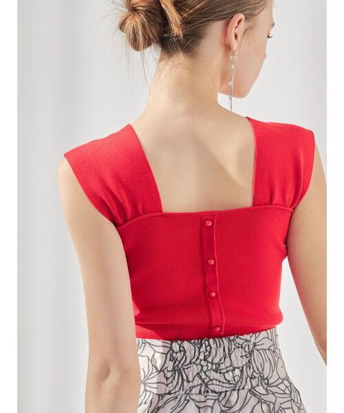 MERCURYDUO（マーキュリーデュオ）の「2WAYプチスリーブコンパクトニット（ニット/セーター・レディース・ブラック/レッド/オフホワイト/ベビーピンク・FREE）」の4枚目の写真