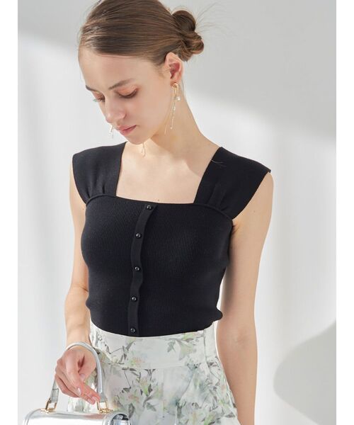 MERCURYDUO（マーキュリーデュオ）の「2WAYプチスリーブコンパクトニット（ニット/セーター・レディース・ブラック/レッド/オフホワイト/ベビーピンク・FREE）」の13枚目の写真