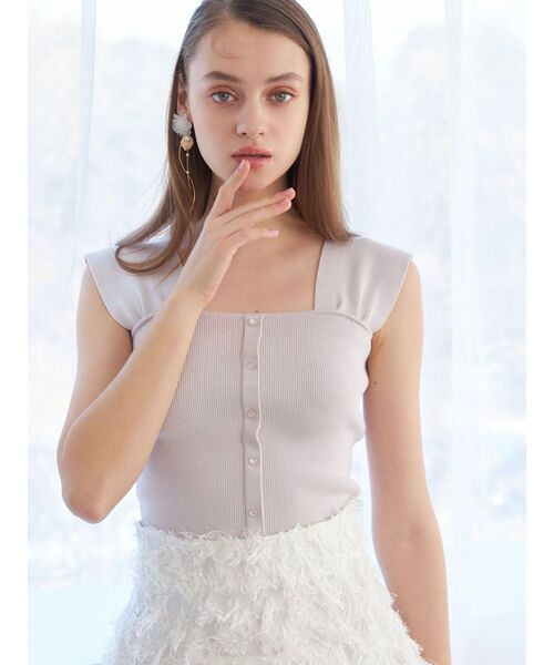 MERCURYDUO（マーキュリーデュオ）の「2WAYプチスリーブコンパクトニット（ニット/セーター・レディース・ブラック/レッド/オフホワイト/ベビーピンク・FREE）」の17枚目の写真