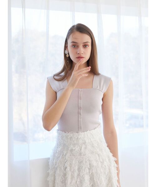 MERCURYDUO（マーキュリーデュオ）の「2WAYプチスリーブコンパクトニット（ニット/セーター・レディース・ブラック/レッド/オフホワイト/ベビーピンク・FREE）」の19枚目の写真