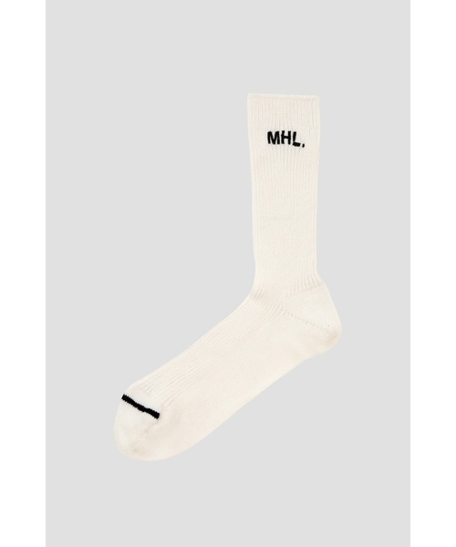 MHL.(エムエイチエル)の「MHL SPORT SOCK(ソックス/靴下・メンズ・チャコール/オリーブ/ホワイト・FREE)」の1枚目の写真