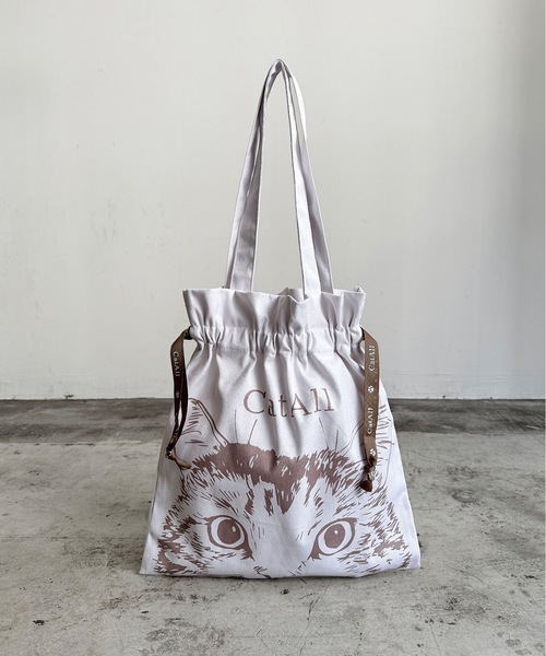 セール】NC:カワムラオリエ CAT ALL ネコ巾着トートバッグ（トート