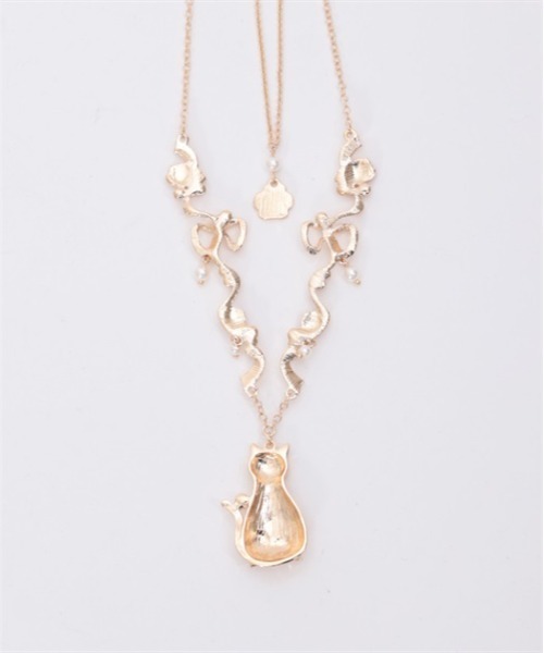 axes femme(アクシーズファム)の「猫モチーフ×リボンネックレス(ネックレス・レディース・シルバー/ゴールド・FREE)」の6枚目の写真