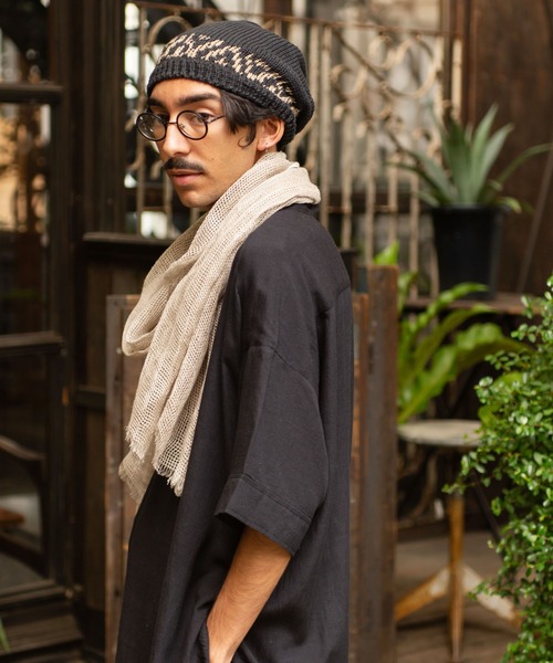 チャイハネ（チャイハネ）の「【チャイハネ】パハネヘンプコットンニットキャップ（ニットキャップ/ビーニー・レディース・ベージュ/ブラック/キャメル/カーキ・FREE）」の6枚目の写真