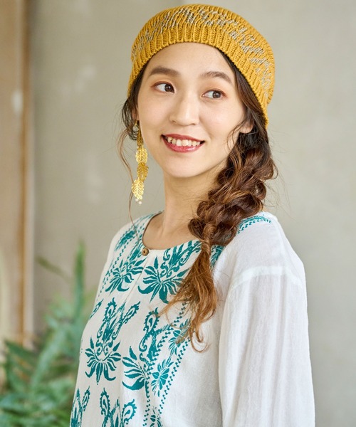 チャイハネ（チャイハネ）の「【チャイハネ】パハネヘンプコットンニットキャップ（ニットキャップ/ビーニー・レディース・ベージュ/ブラック/キャメル/カーキ・FREE）」の14枚目の写真