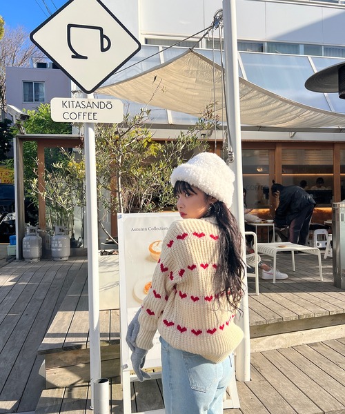 RiLi（リリ）の「ハートニットトップス【RL】（ニット/セーター・レディース・アイボリー・FREE）」の6枚目の写真