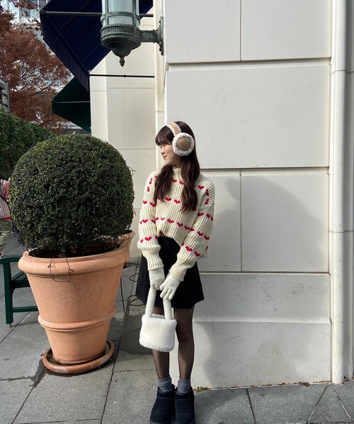 RiLi（リリ）の「ハートニットトップス【RL】（ニット/セーター・レディース・アイボリー・FREE）」の7枚目の写真