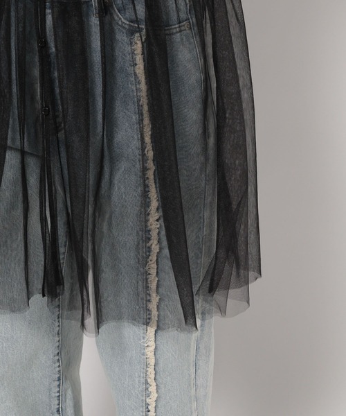 LOWRYS FARM（ローリーズファーム）の「２ＷＡＹチュールチュニック 111155（シャツ/ブラウス・レディース・ブラック/アイボリー・FREE）」の9枚目の写真