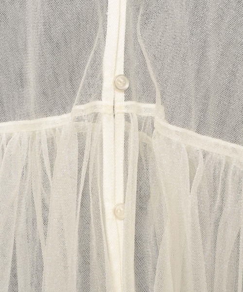 LOWRYS FARM（ローリーズファーム）の「２ＷＡＹチュールチュニック 111155（シャツ/ブラウス・レディース・ブラック/アイボリー・FREE）」の13枚目の写真